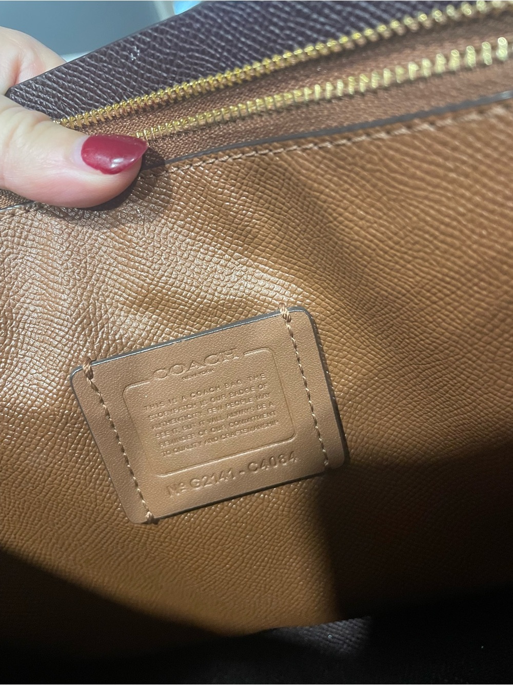 Coach Mollie Tote 25 in Ginger/Brown Leather - Like New - Picture 6 of 13